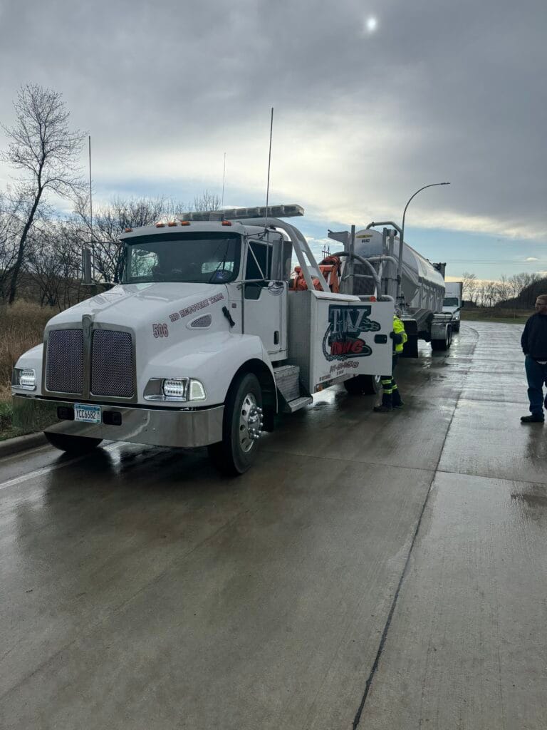 white towing truck